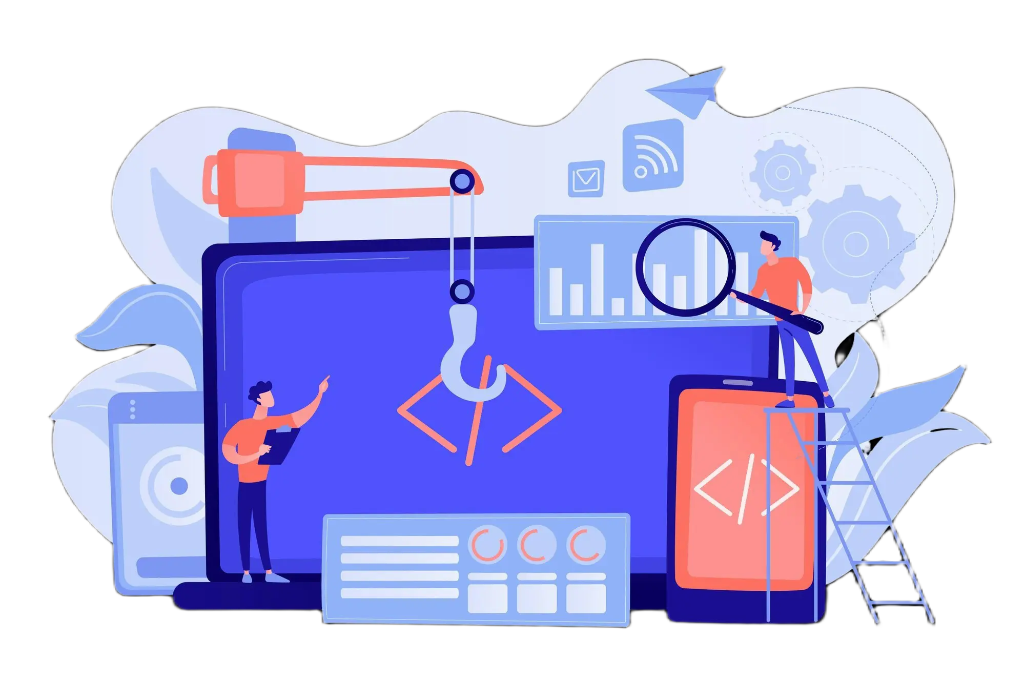 Hands-on coding projects and portfolio building illustration