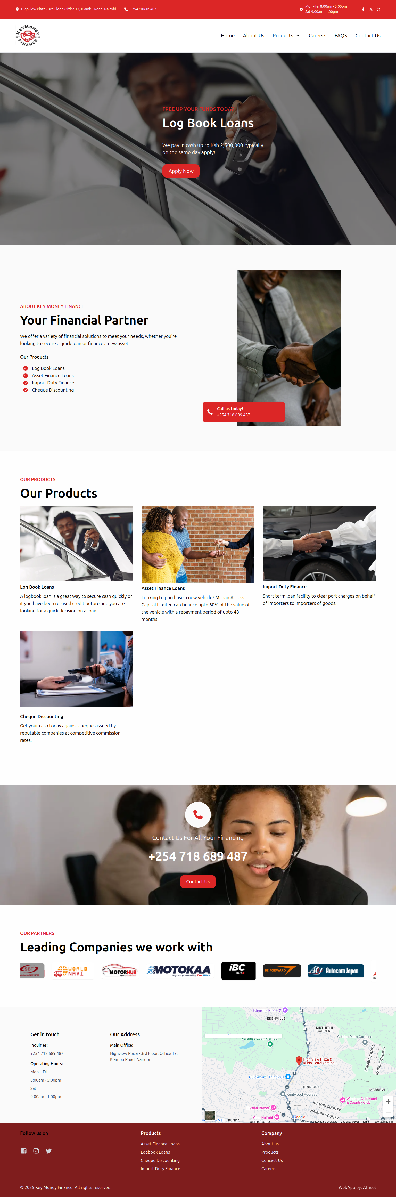 KeyMoney Finance website featuring financial services and investment opportunities